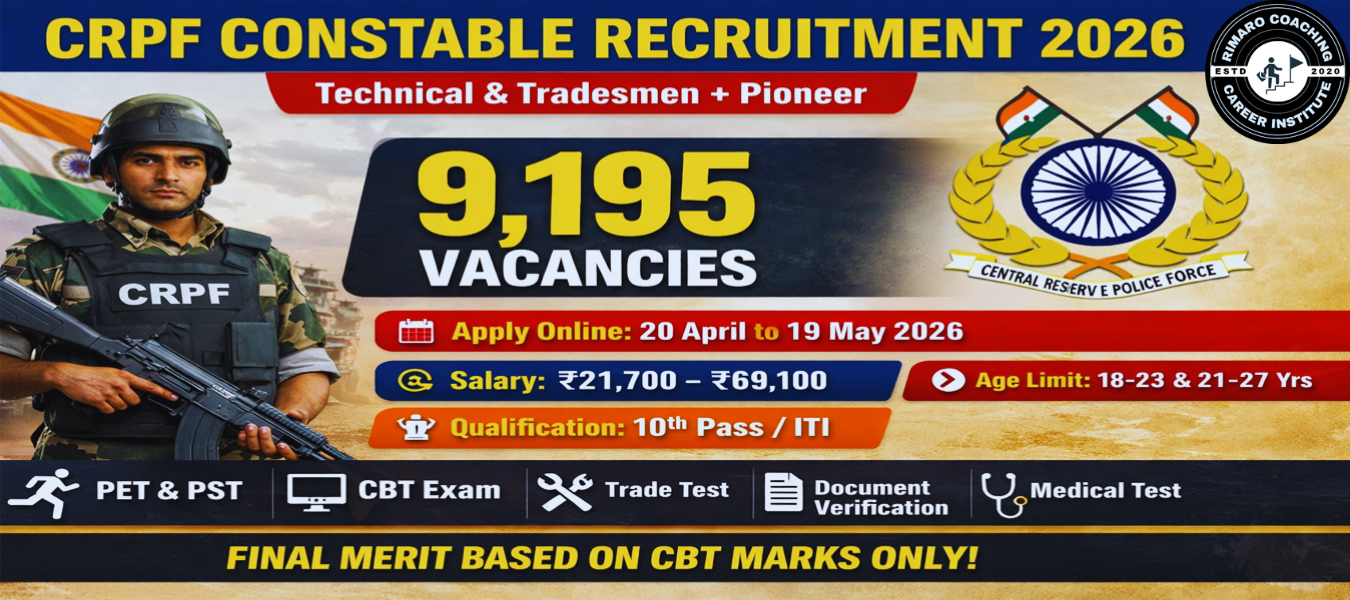CRPF Constable Recruitment 2026 – Apply Online for 9,195 Vacancies