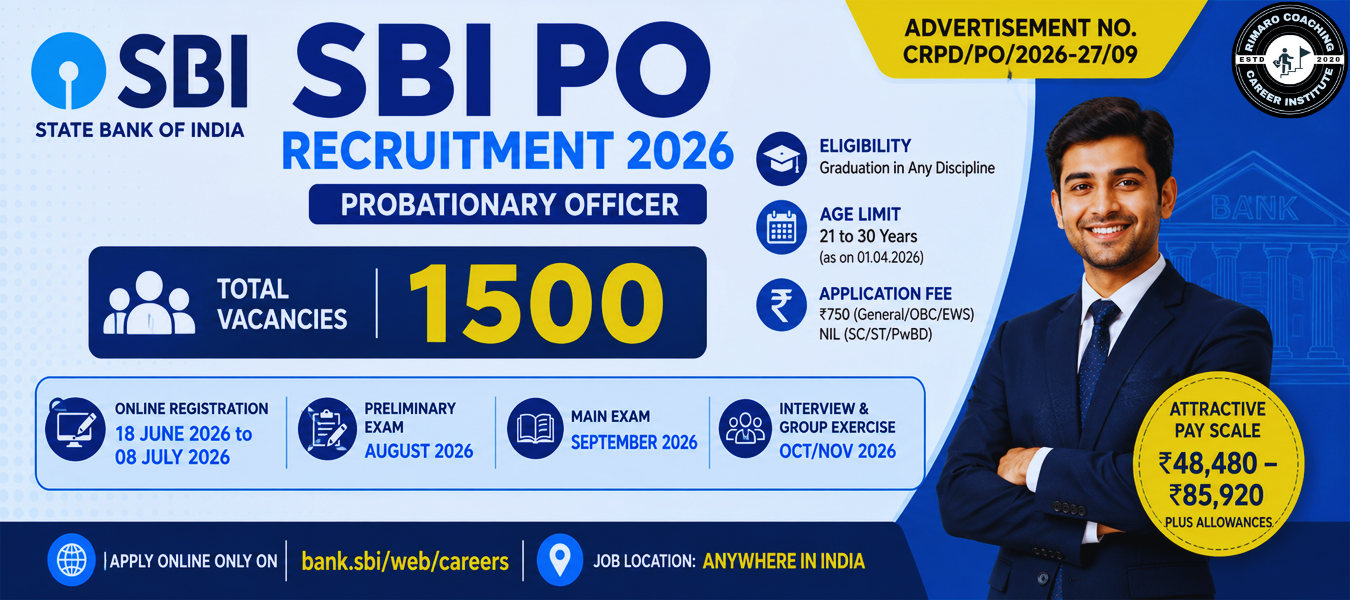SBI PO Recruitment 2026 Notification – Complete Guide for 1500 Probationary Officer Vacancies