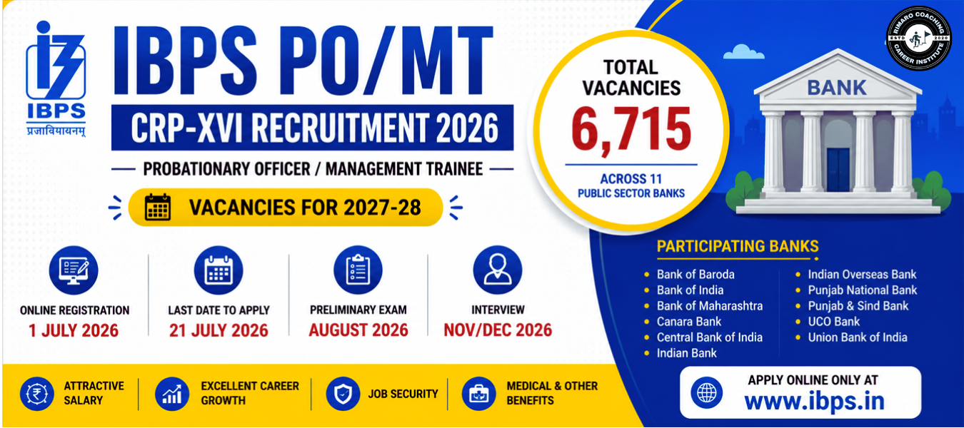 IBPS PO/MT CRP-XVI Recruitment 2026 Notification – Complete Guide (Vacancies for 2027-28)